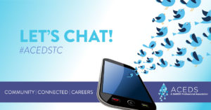"Let's Chat" ACEDS twitter banner