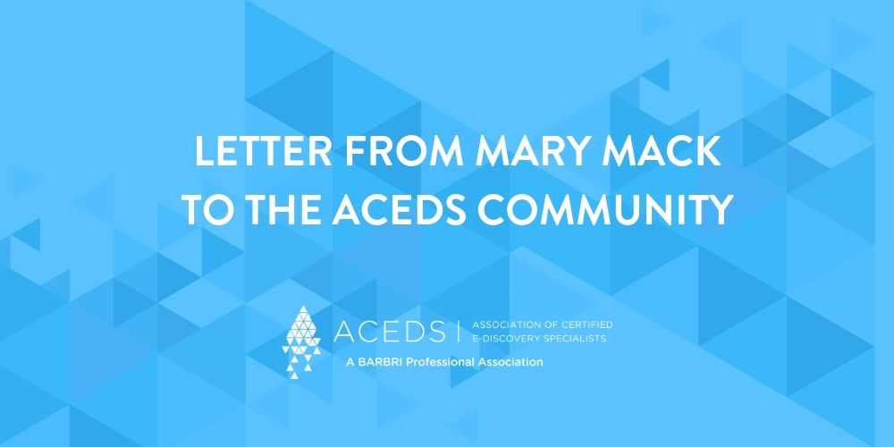 ACEDS organizational announcement - Mary Mack Letter