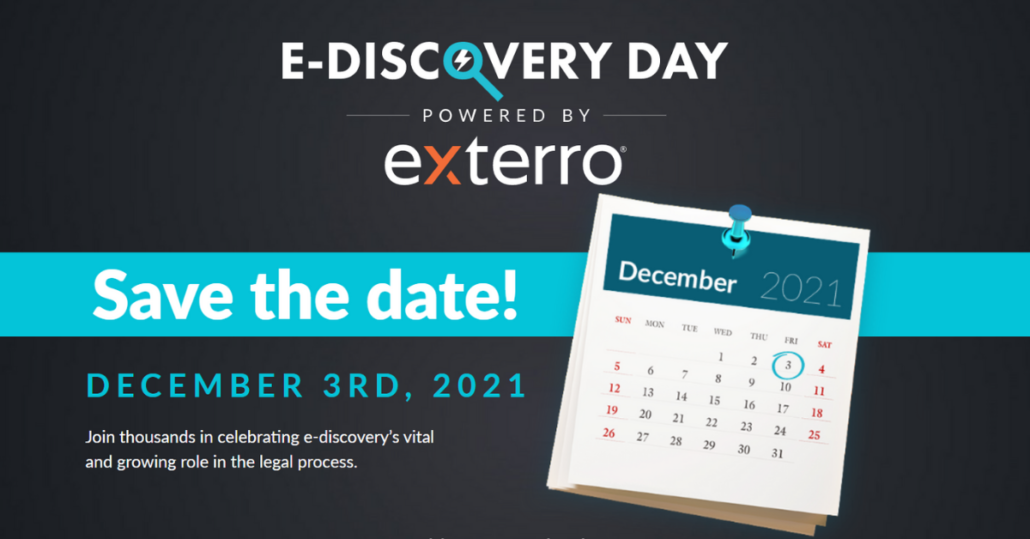 E-Discovery Day 2021 will be December 3.