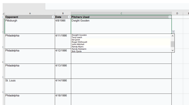 Excel Spreadsheet