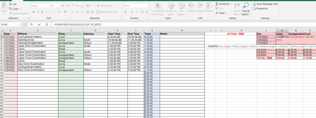 Excel Spreadsheet