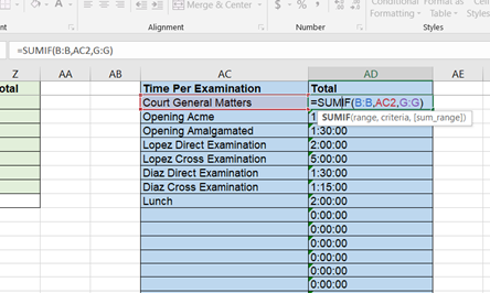 Excel Spreadsheet