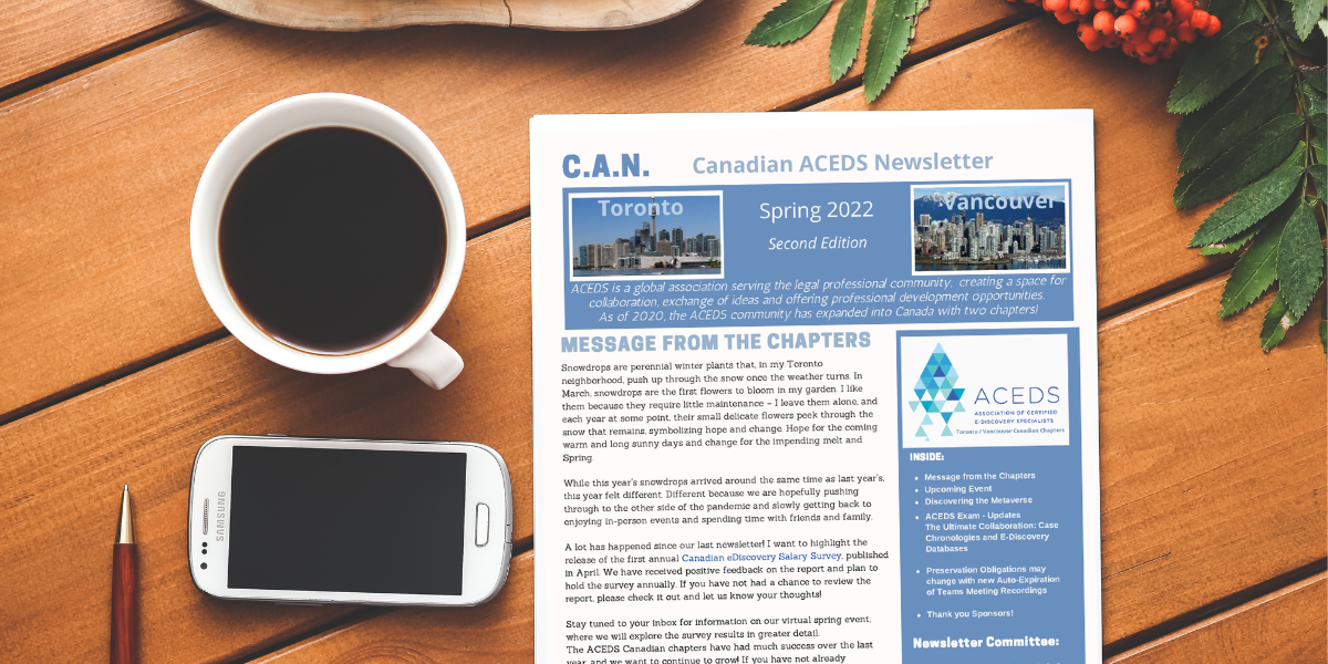 ACEDS Toronto and Vancouver Quarterly Newlsetter (2)