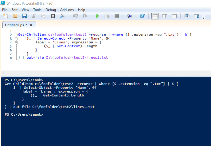 Use Powershell Script to Count the Number of Lines in Multiple Text Files_2