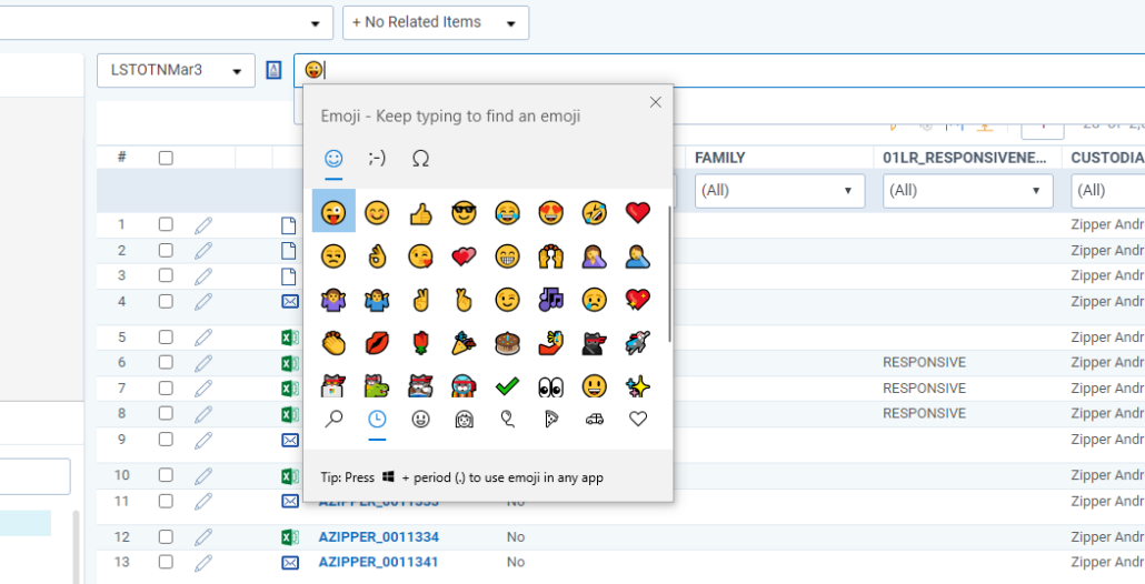 Searching for Emojis in Relativity_4