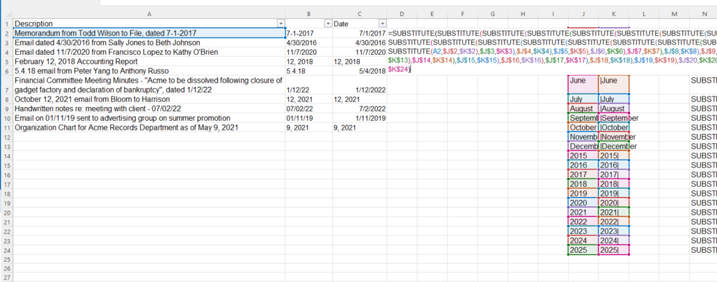 Formula to extract dates from text in cells