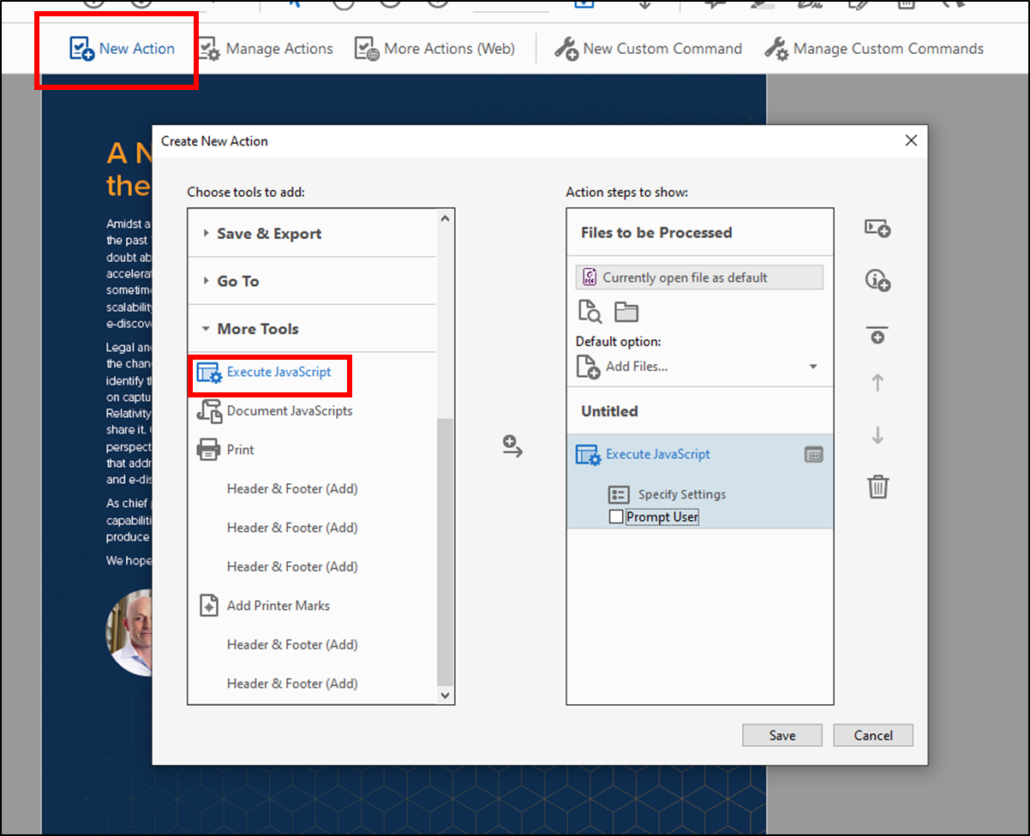 javascript to split PDF into 5 page segments and save & rename