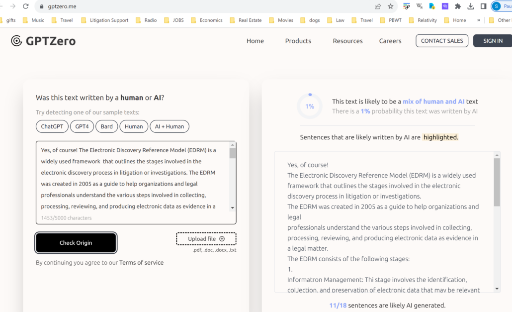 detect whether or not text was generated by AI_1