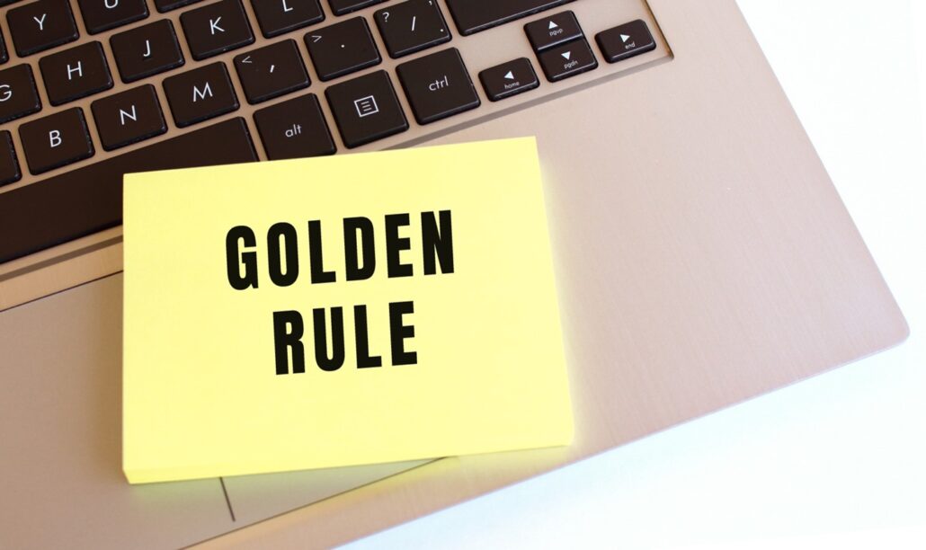 golden rule written on post-it note