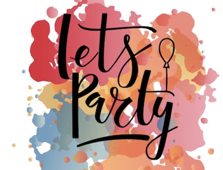 image of text saying lets party