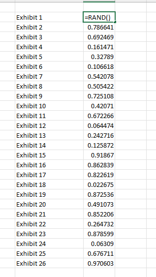 Creating a Random Series of Numbers in Excel for QC