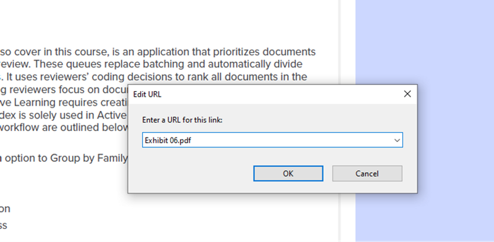 How to add links to PDF files in a court filing submitted on a flash drive