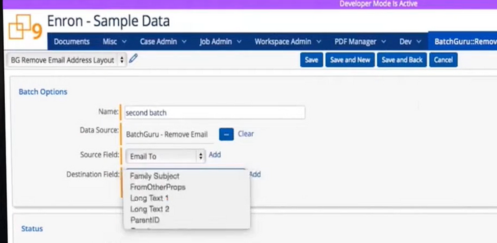 transform metadata in Relativity