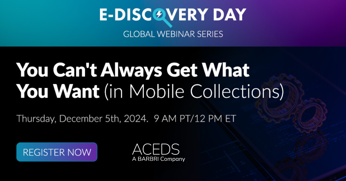 E-Discovery Day Webinar