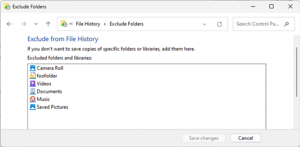 Keep Multiple Versions of Folder Contents with Windows File History Tool