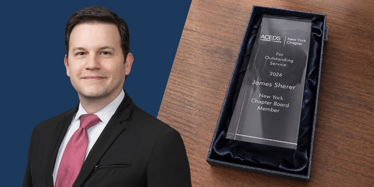 ACEDS NY Metro Celebrates James Sherer as Member of the Year